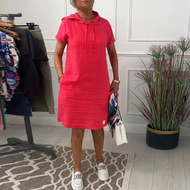 Drune | Kurzärmliges Freizeitkleid mit Kapuze