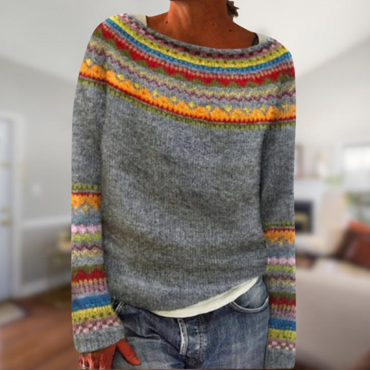 Drune | Long-sleeved printed retro sweater