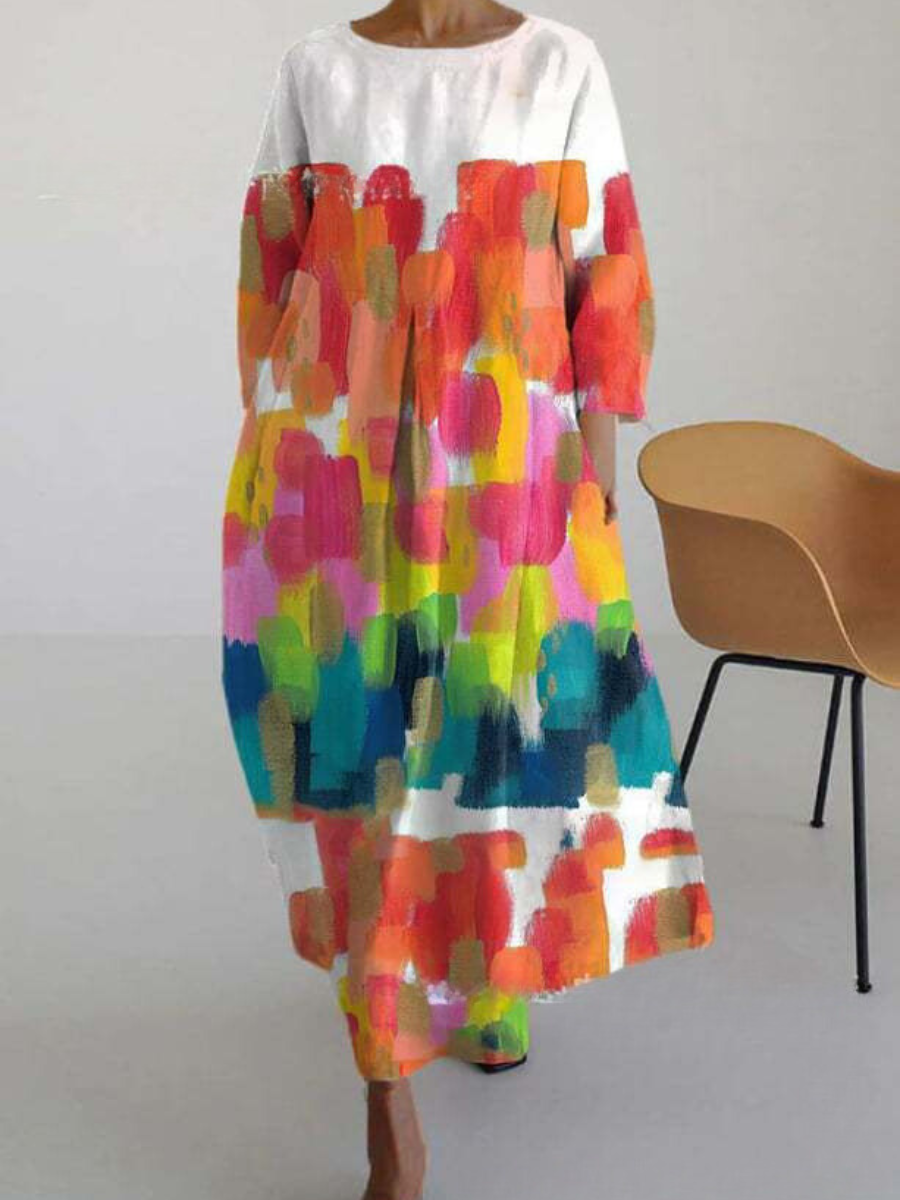 Drune | Elegante Farbenfrohe Sommer Maxi Kleid