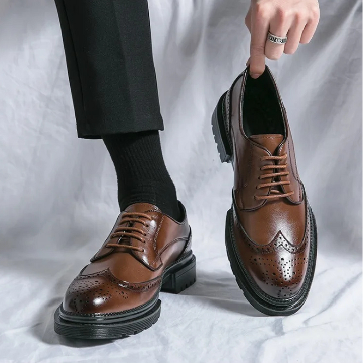 Drune | Modische Herrenschuhe Mit Brogue Design Und Robuster Sohle