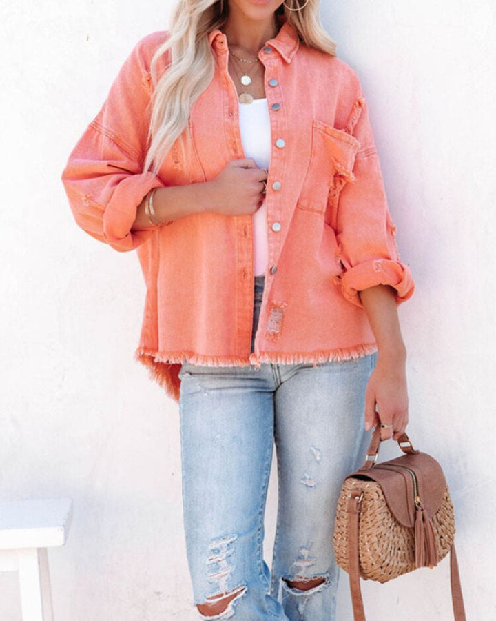 Drune Denim Overshirt | Trendiges Shirt in Übergröße für Frauen