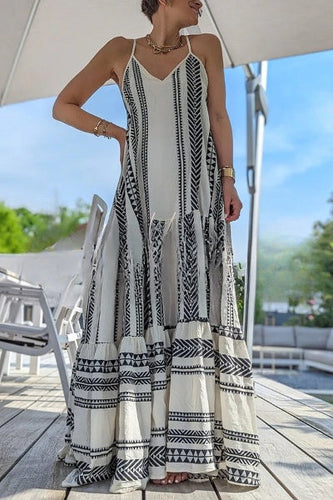 Drune | Away On Vacay Lange Cami Kleid mit Ethnischem Muster