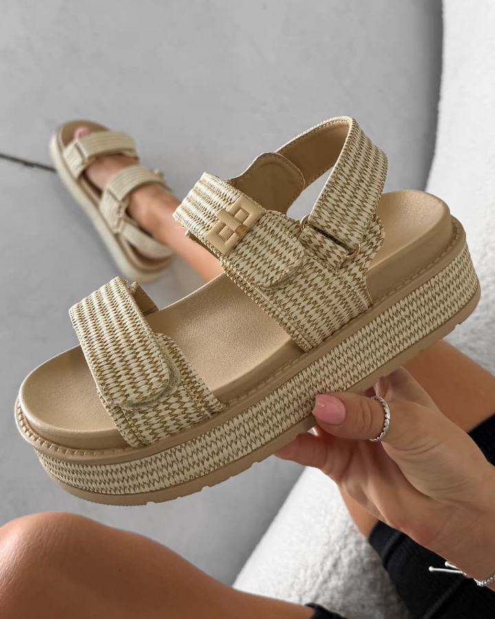 Drune | Chunky Rattansandalen für Damen