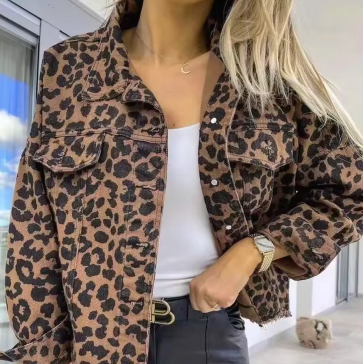 Drune | Denimjacke Mit Leopardenmuster