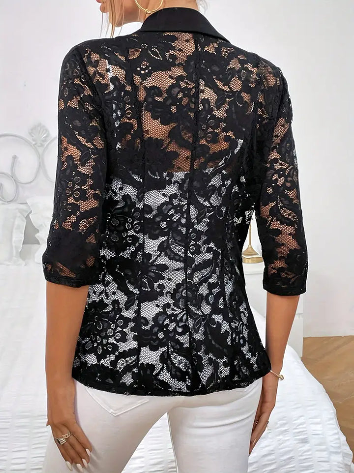 Drune | Einreihiger Blazer mit Spitzen Details