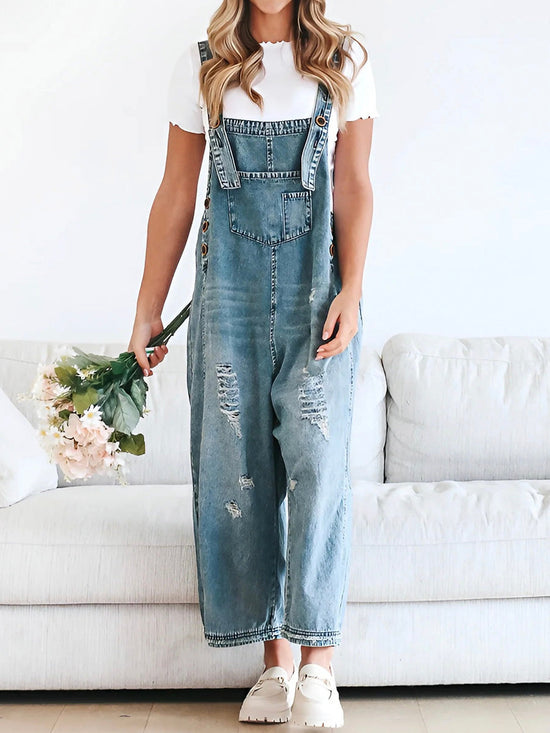 Drune | Damen Lockere Denim Overall Komfortabel & Stilvoll