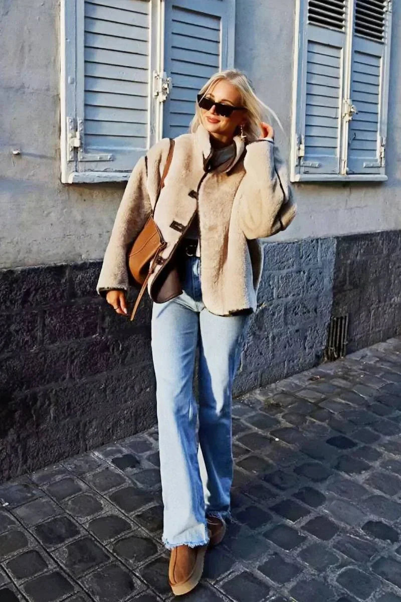 Drune | Shearling Stehkragenjacke
