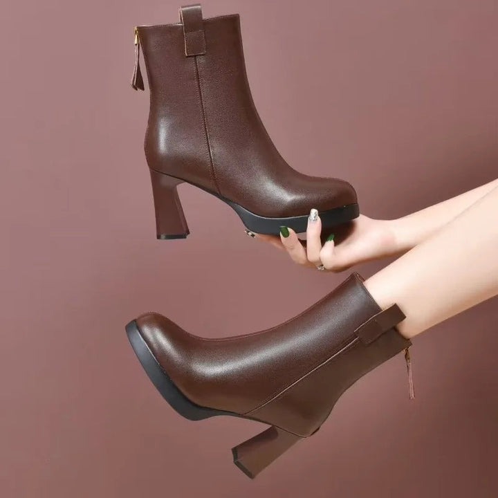 Drune | Damen Stylische Spitzzehen High Heel Stiefel