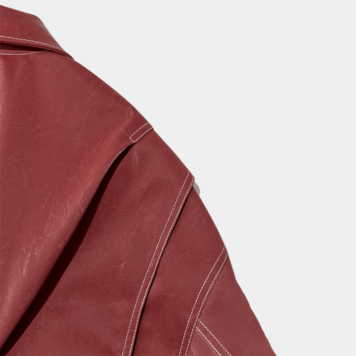 Drune | Oversized-Jacke mit roten Kontrastnähten