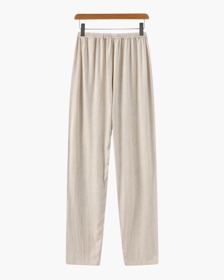 Drune | Leichte Slim Fit Herren Sommer Leinenhose Mit Kordelzug