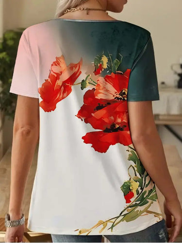 Drune | Lässiges T-Shirt mit Kurzen Ärmeln und Rundem Halsausschnitt für Den Sommer