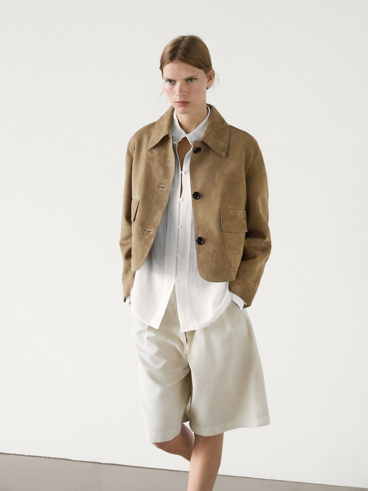Drune | Wildleder Cropped Jacke