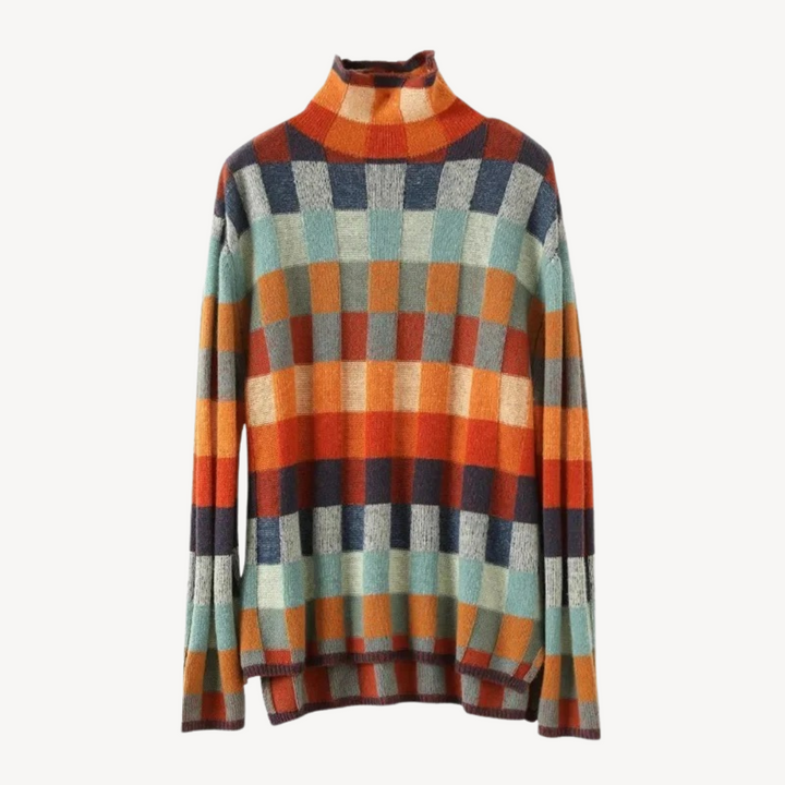 Drune | Mehrfarbiger karierten Strickpullover Damen
