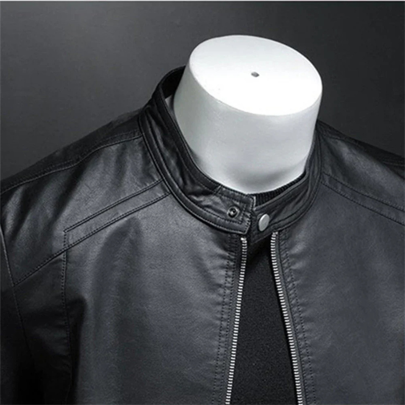 Drune | Slim Fit Wasserdichte Schwarze Motorradjacke Für Herren