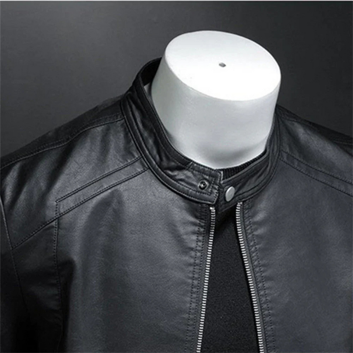 Drune | Slim Fit Wasserdichte Schwarze Motorradjacke Für Herren