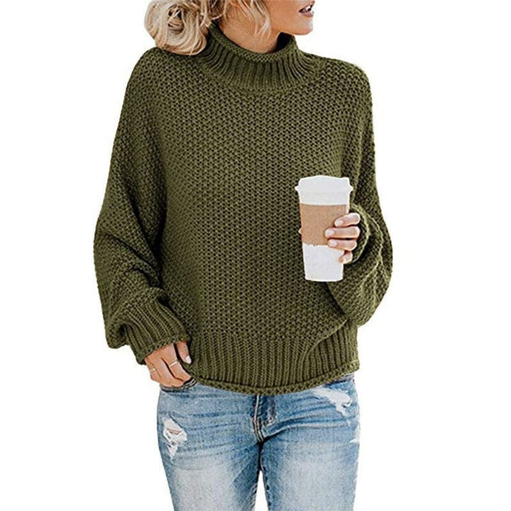 Drune | Strickpullover - Hoher Rollkragen - Grobstrick - Lockere Passform - Weich und Warm