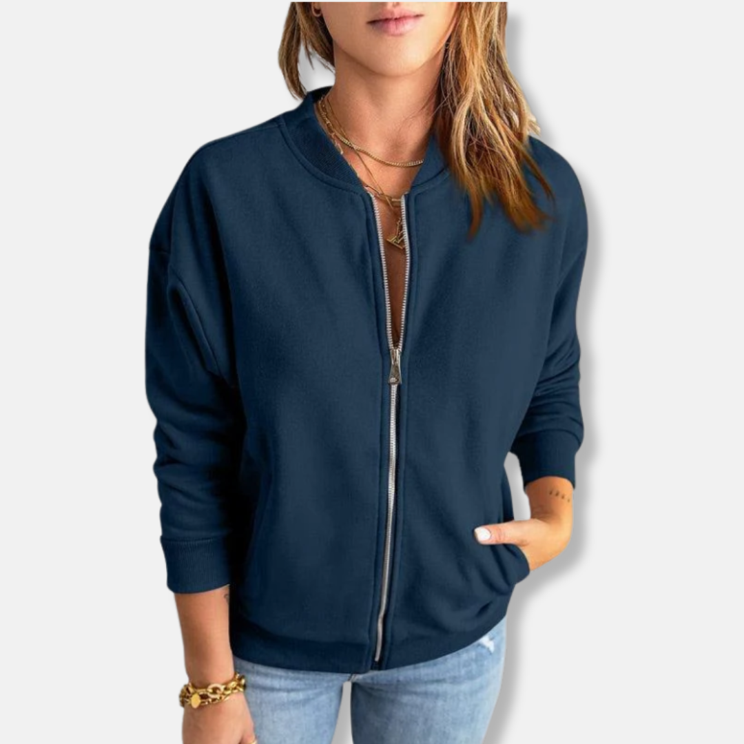 Drune | Jacke - Leichtes Design - Lockere Passform - Reißverschluss - Rippkante Lässiger Look