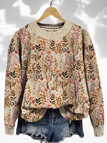 Drune | Sweater with floral pattern