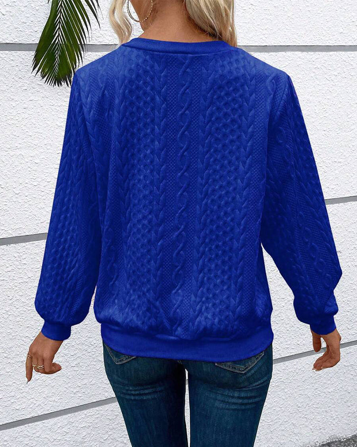 Drune | Lässiges Einfarbiges Sweatshirt mit Langen Ärmeln und Reißverschluss