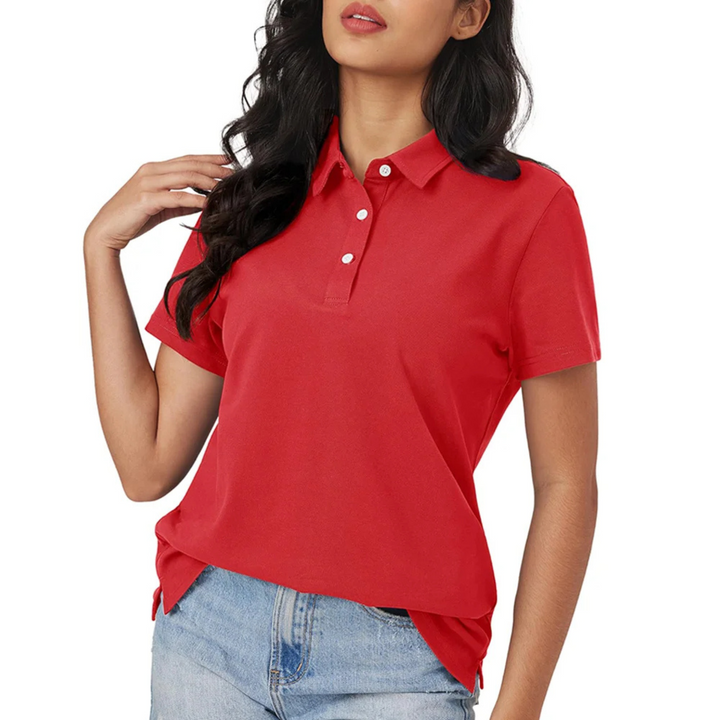 Drune | Blaue Seide Atmungsaktiv Leichtgewicht Damen Polo