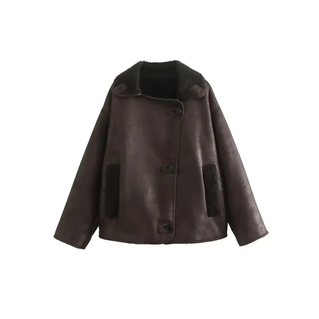 Drune | Langarm Stylische Revers Jacke - Winter