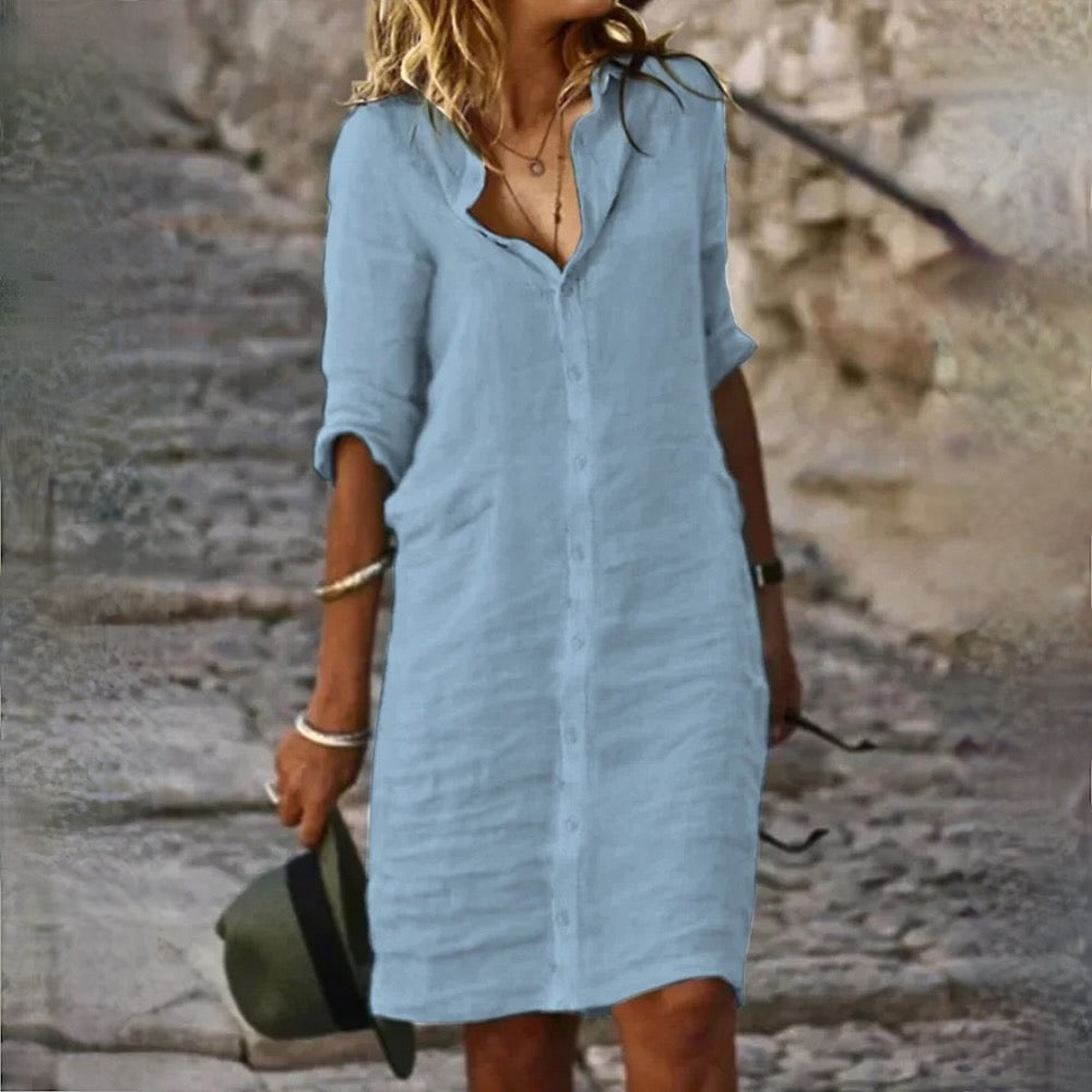 Drune | Baumwolle Leinen Damen Kleid