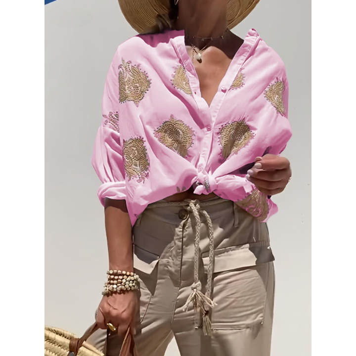Drune | Bluse mit goldenen Details - Elegant & bequem