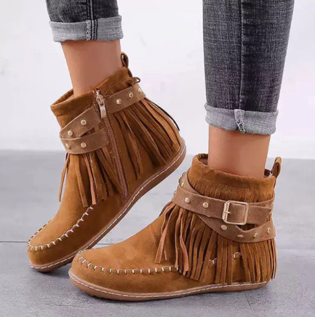 Drune | Wildleder Fransen Stiefel