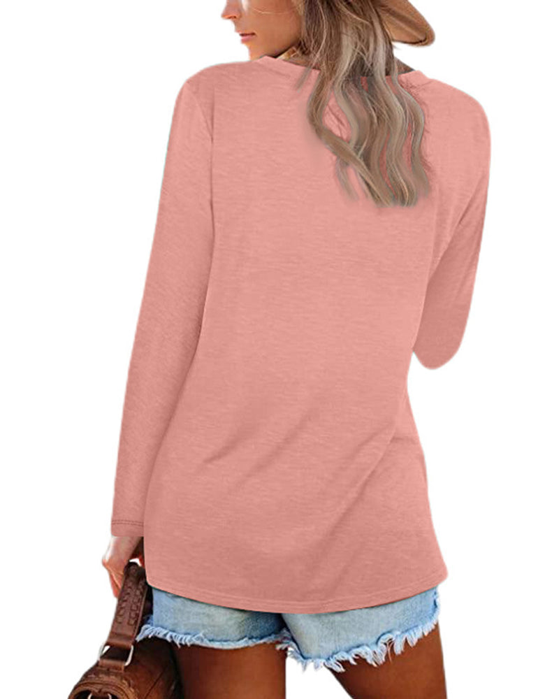 Drune | Langarm T Shirt mit V-Ausschnitt