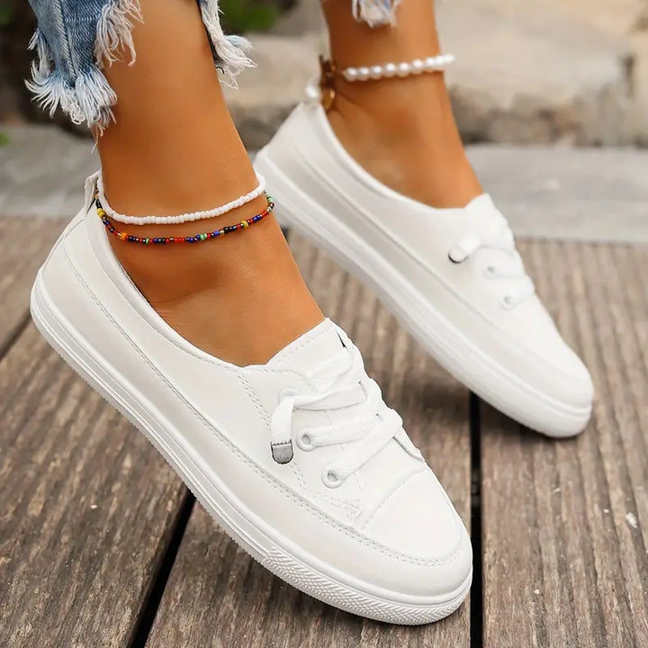 Drune | Damen Klassische Freizeit Sneaker Weiß