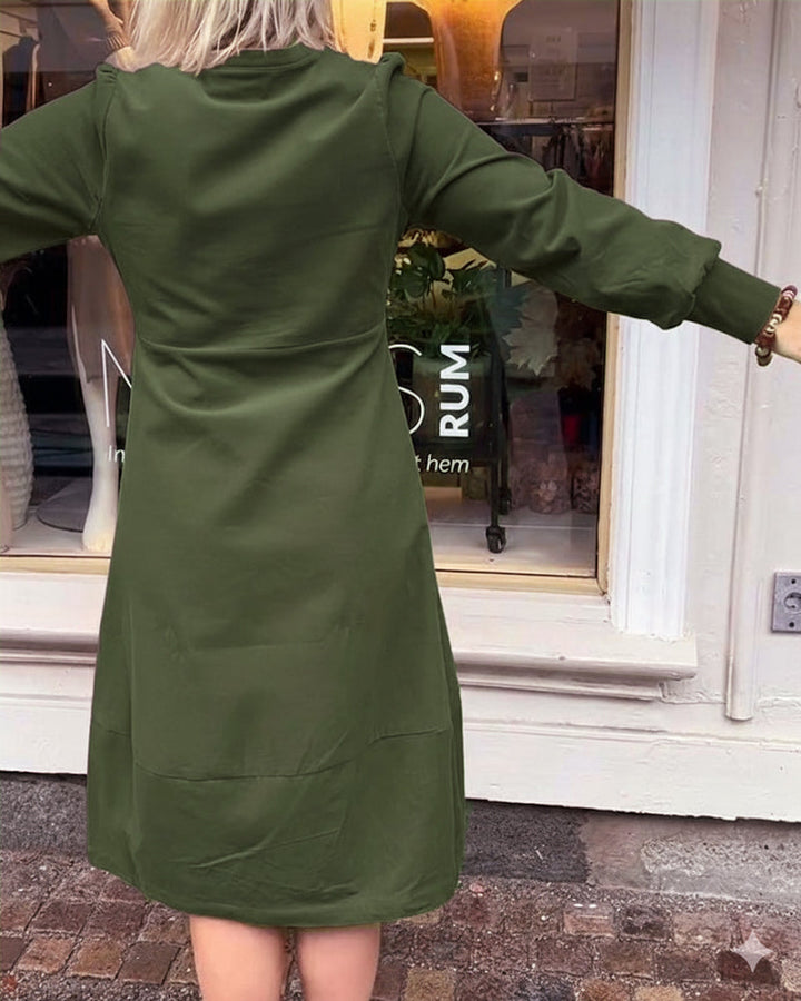 Drune | Retro Kleid mit Langen Ärmeln