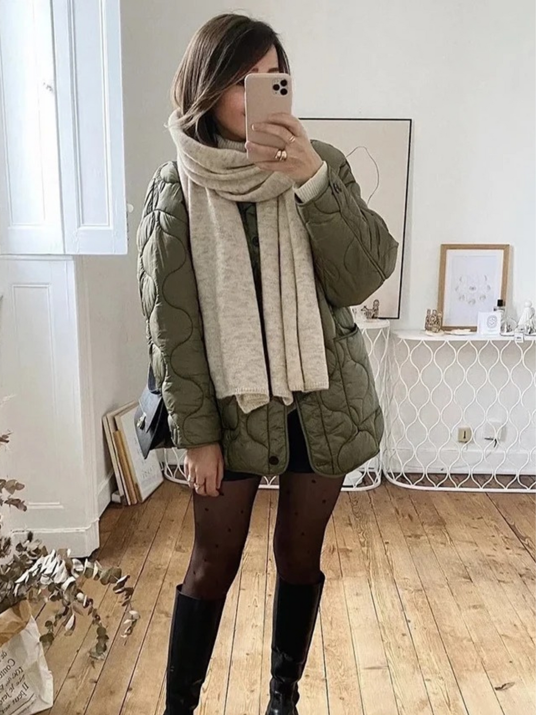 Drune | Trendy Olivgrüne Oversized Steppjacke für einen stilvollen Look Ideal für Herbst/Winter