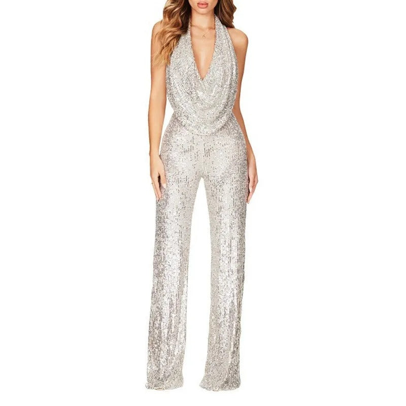 Damen eleganter Glitzer-Jumpsuit Drune