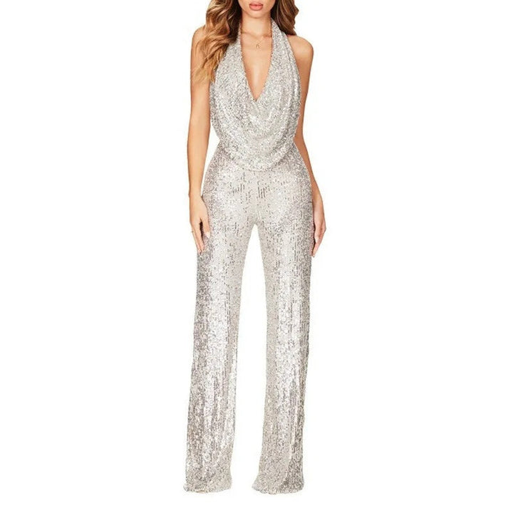 Damen eleganter Glitzer-Jumpsuit Drune