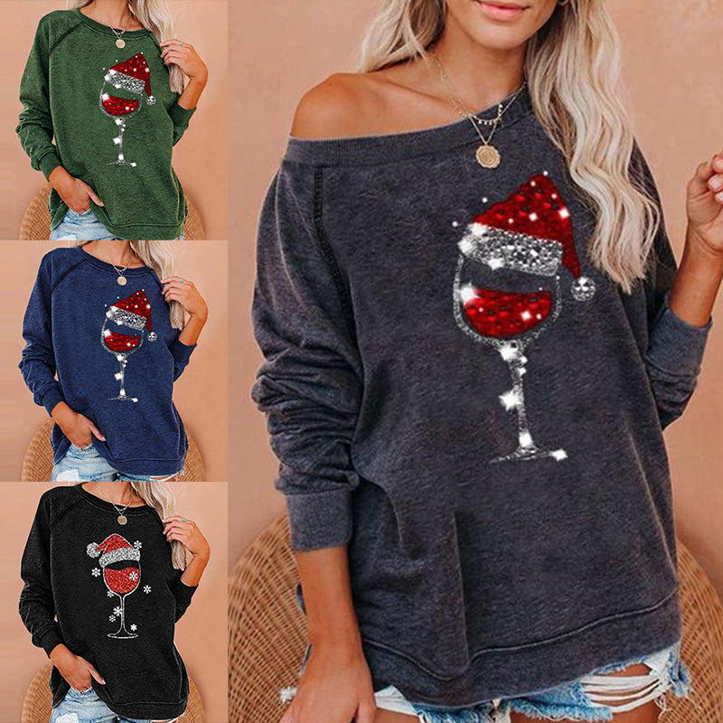 Drune | Festliche Cheers Weinglas Sweatshirt
