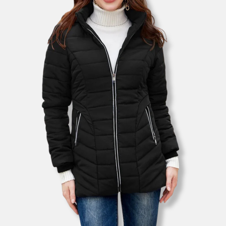 Drune | Padded Jacket Slim Fit mit Kapuzenkragen Rippbündchen Hüftlänge
