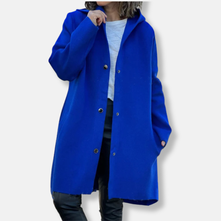 Drune | Wollmischung Relaxed Fit Kapuze Druckknopfschluss mittellange