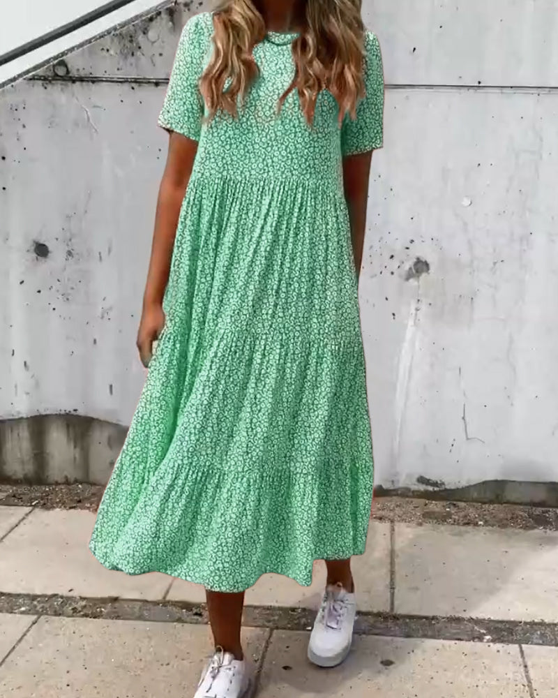 Drune | Kurzarmkleid mit Blumenmuster