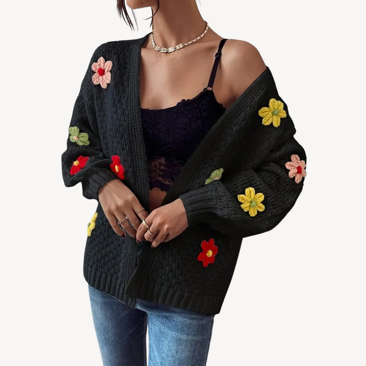 Drune | Floral Bestickter Cardigan für Damen