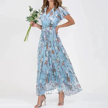 Drune | Langes Sommerkleid mit Blumenmuster