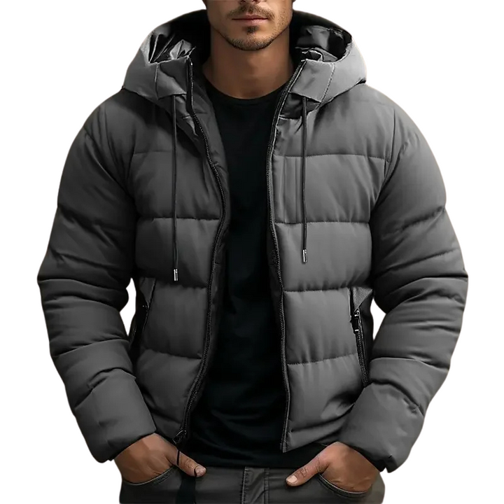 Drune | Puffer Jacke mit Kapuze und Reißverschlusstaschen - Winterjacke