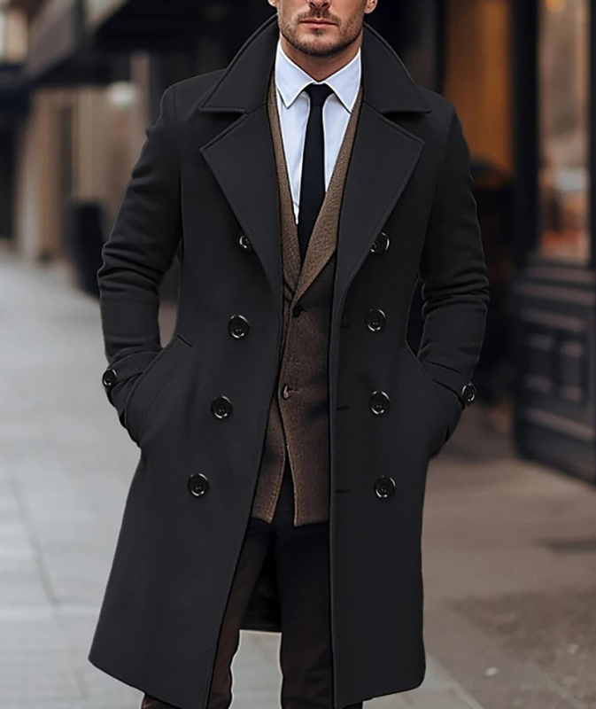 Drune | Eleganter Männer-Doppelreiher-Mantel