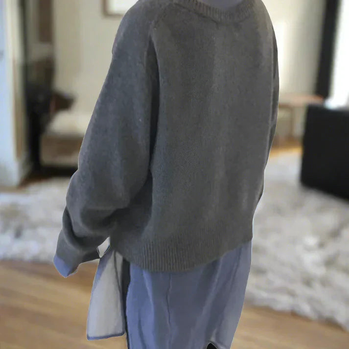 Drune | weiche strickjacke mit diagonaler knopfleiste
