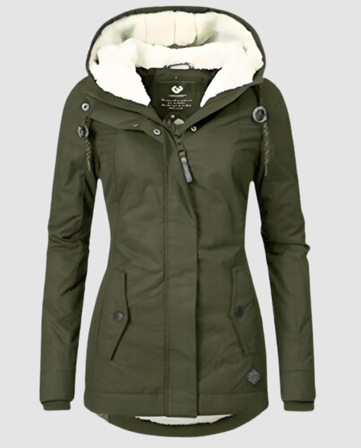 Lange Gefütterte Winterjacke Damen | Drune
