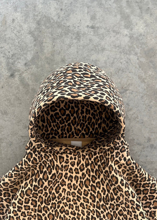Drune | Leopardenmuster Hoodie und Jogginghose Set für Damen