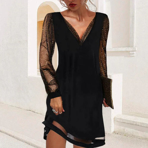 Drune - Klassisches Abendkleid mit V-Ausschnitt