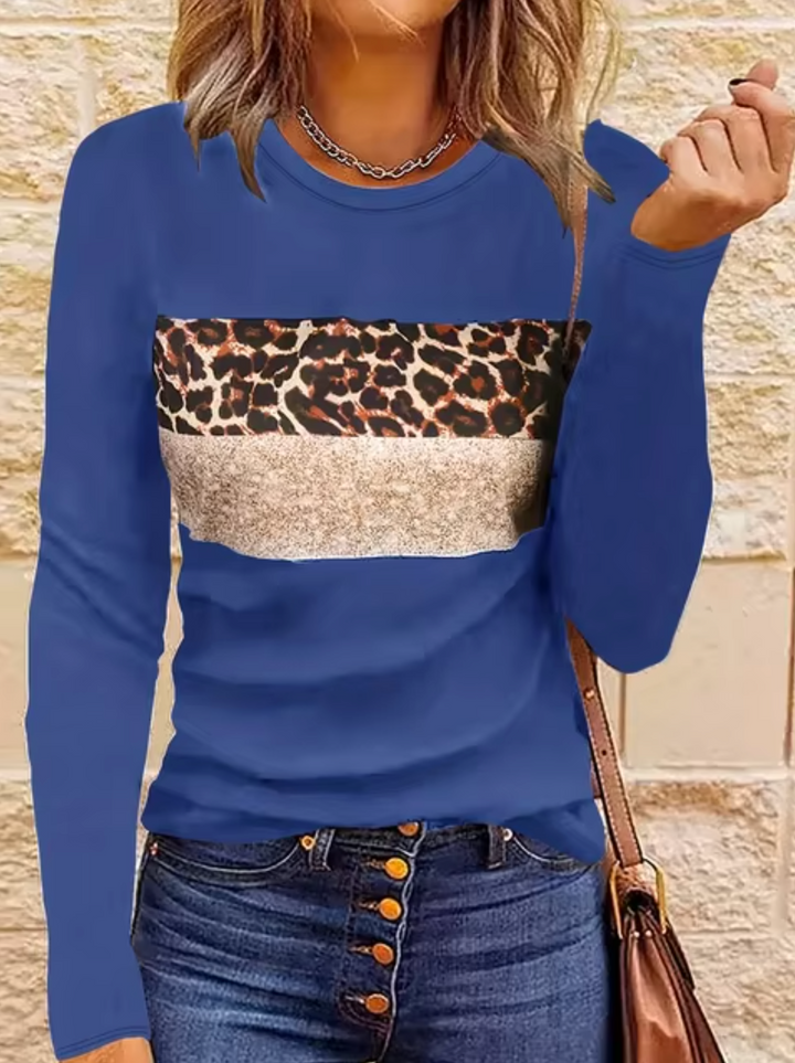 Drune | Langarm-T-Shirt mit Leopardenmuster