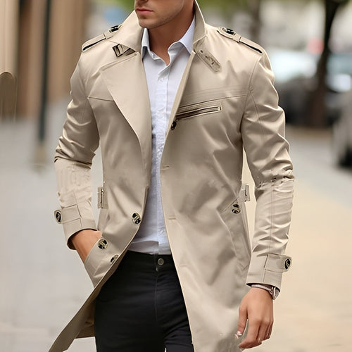Drune | Eleganter Trenchcoat mit umgekehrtem Kragen für Männer