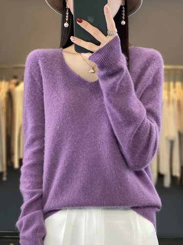 Drune | Cashmere Pullover Damen Eleganter V-ausschnitt, Weich & Komfortabel