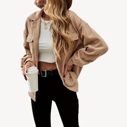 Drune | Damen Cordjacke mit Knöpfen